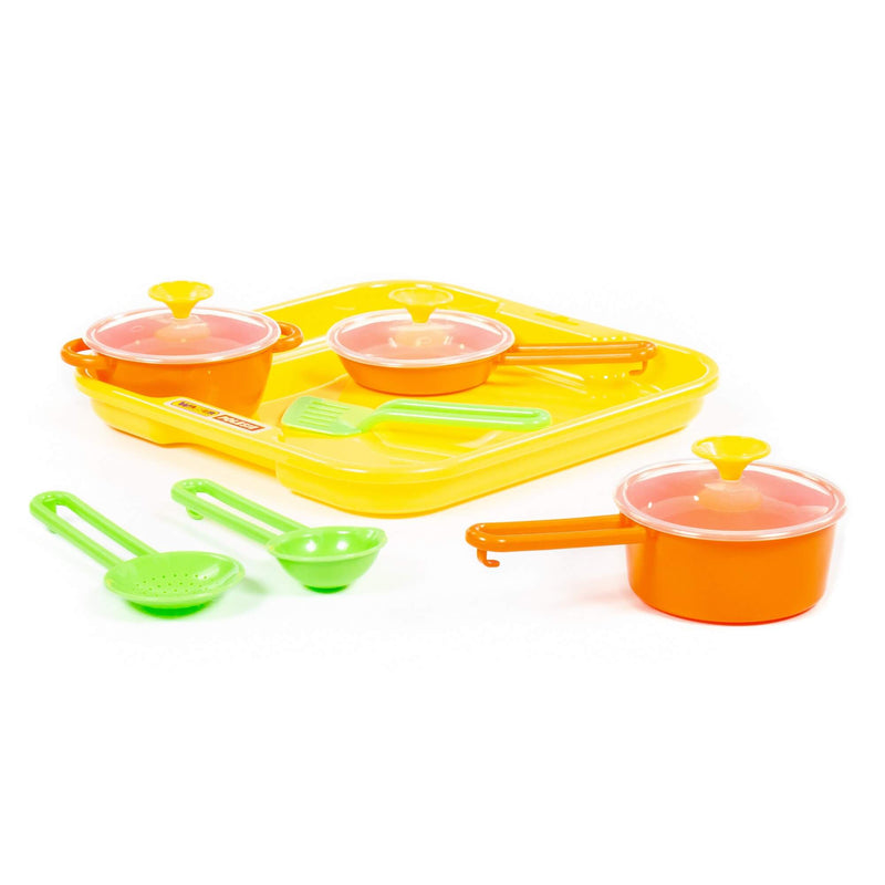 Polesie Kids Kitchen Pot and Pan Cooking Set on Tray 7 Piece (7691513233563)