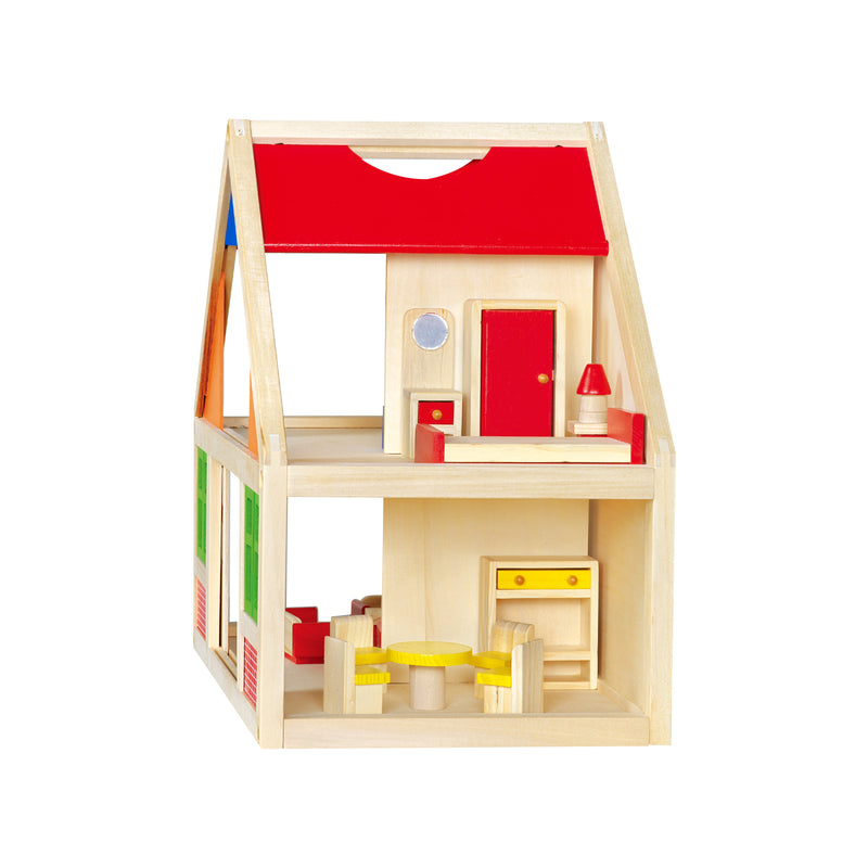 Viga Wooden Dollhouse With Dolls Furniture And Accessories. (7030233596059)
