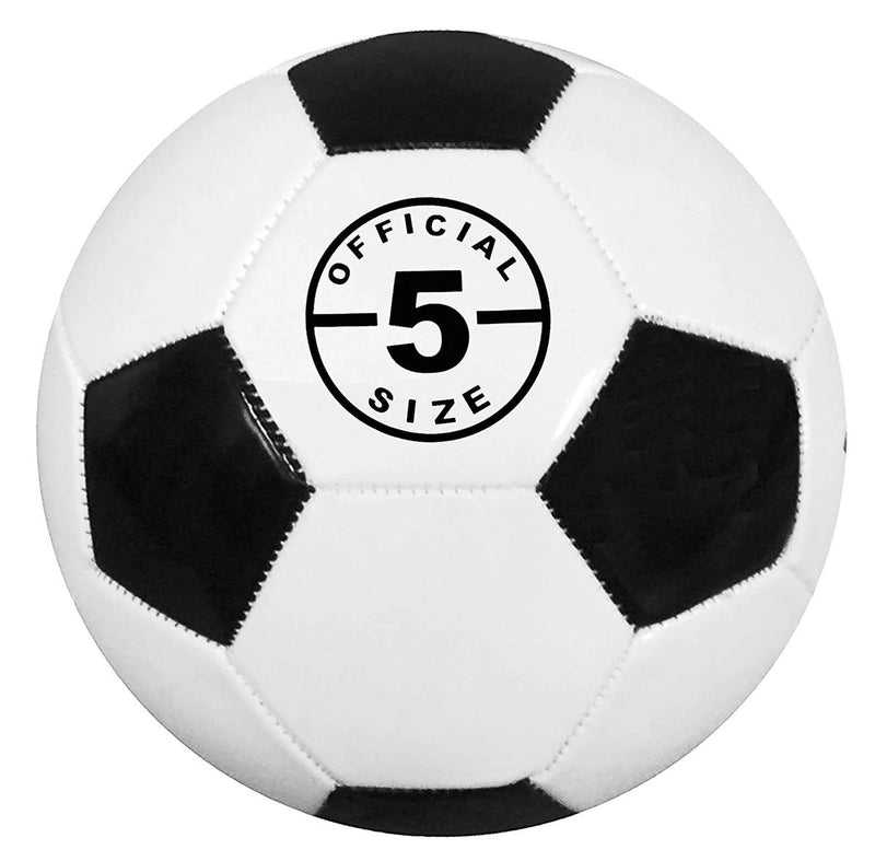 PVC Stitched Soccer Ball (Size 5) Black & White (7603485212827)