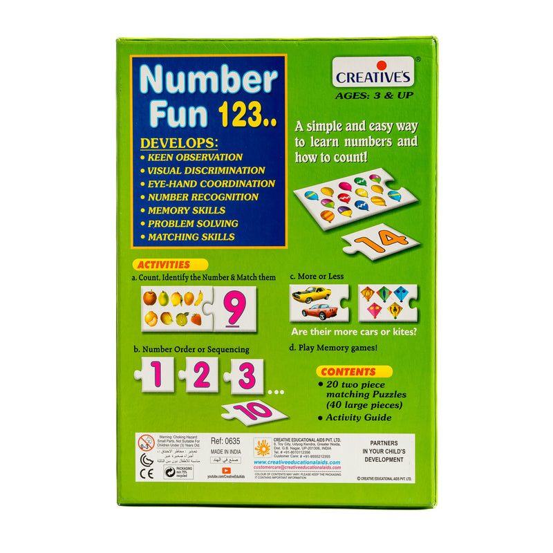 Creatives - Number Fun (20 Sets Of 2Pc Self-Correcting Match Ups) (6907039842459)
