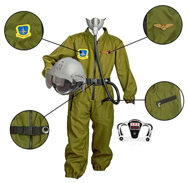 Fighter Pilot Costume With Mask & Accessories (7450413432987)