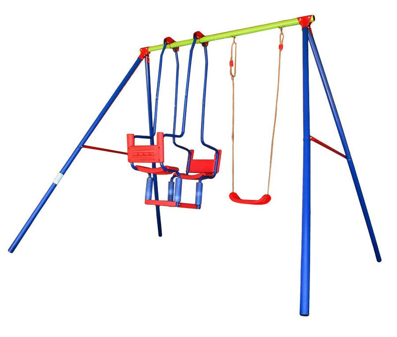 Steel Swing Set with 2 Swings (3 Seater) Lawn Seat & Swing Chair (7273167356059)
