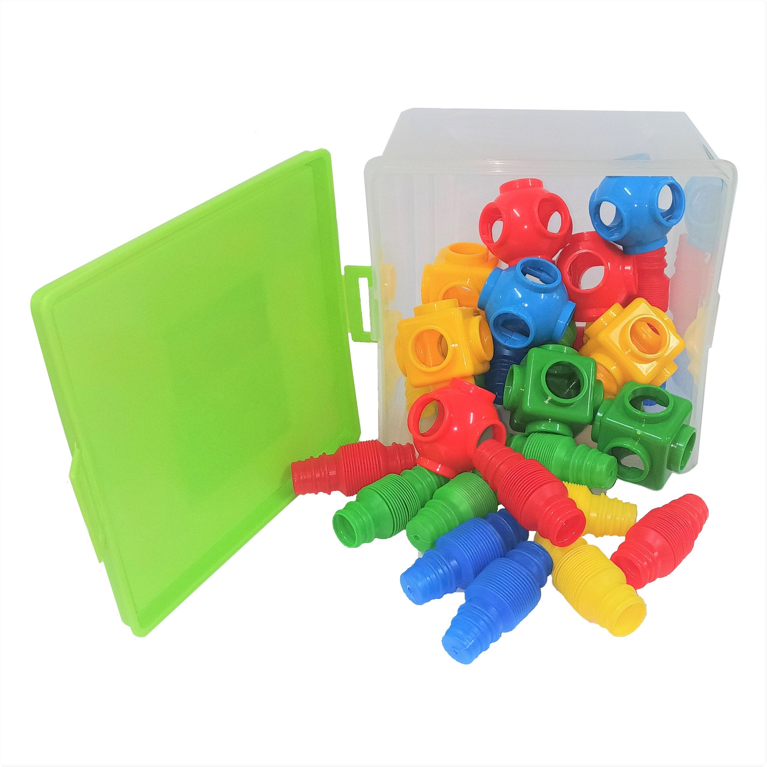 Stretch Tubes and Construction Connectors (30 Piece) in Plastic Box