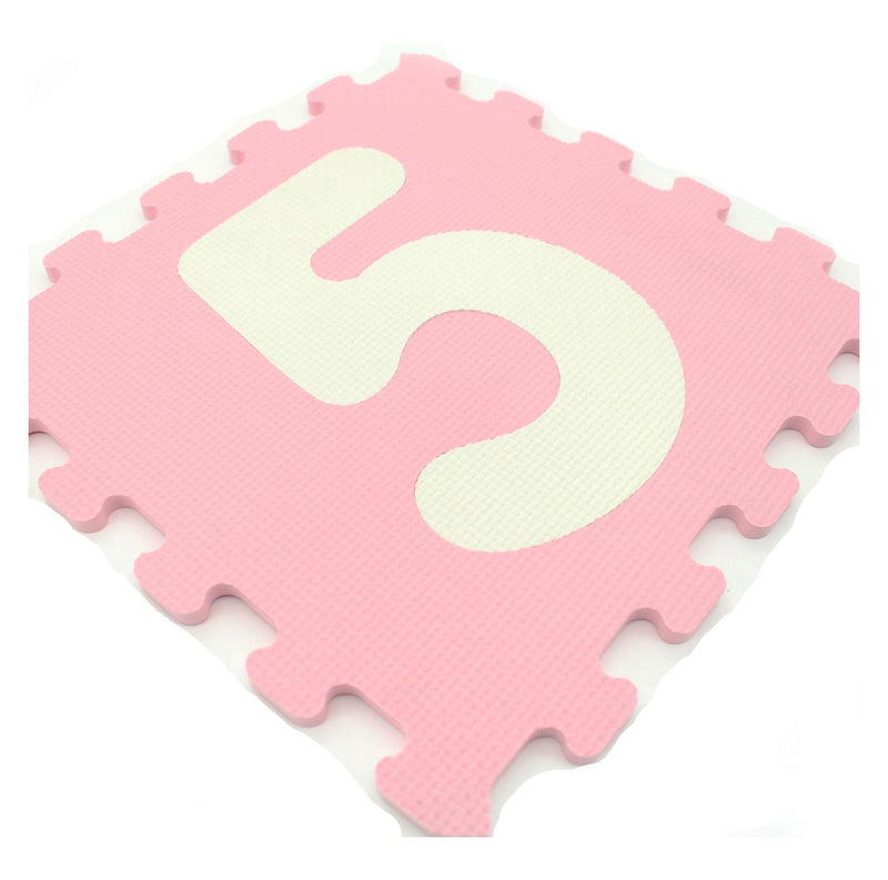 SUNTA Antibacterial EVA Foam Puzzle Numbers Baby Play mat - Pink (7030271934619)
