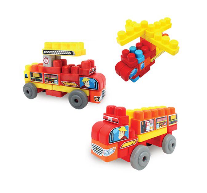 Fire Truck Plastic Building Blocks With Rounded Edge (7030274621595)
