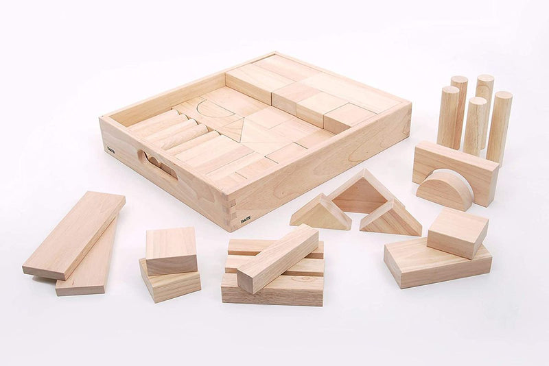 Viga Jumbo Wooden Blocks Set 48Pc In Wooden Tray (7030230483099)