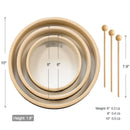 Hand Drum Set With Sticks - Set Of 3 Piece