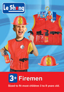 Fireman Vest Role Play Costume With Helmet & Accessories