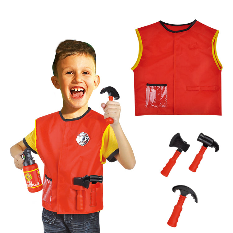 Fireman Role Play Costume with Accessories - Vest Design
