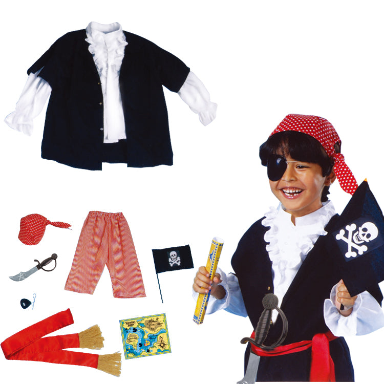 Pirate - Role Play Costume -Deluxe With Sword, Bandana and Belt