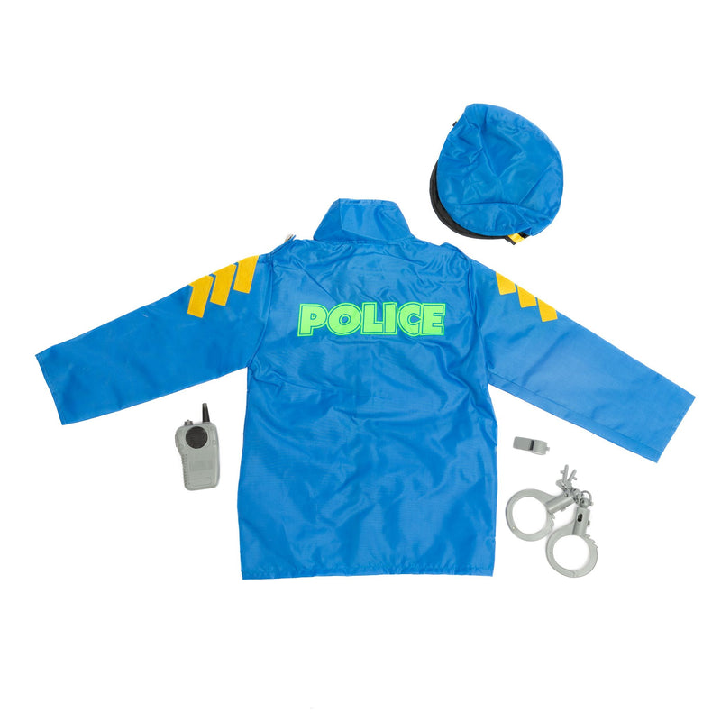 Policeman-Police Officer Costume Set With Accessories - Deluxe - Light Blue