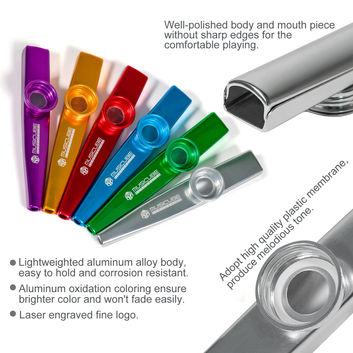 Metal Kazoo Music Instrument Set of 6 Piece
