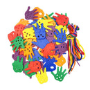 Lacing Hand Counters 120 Pcs With 4 Colours Laces In Plastic Low Square Box