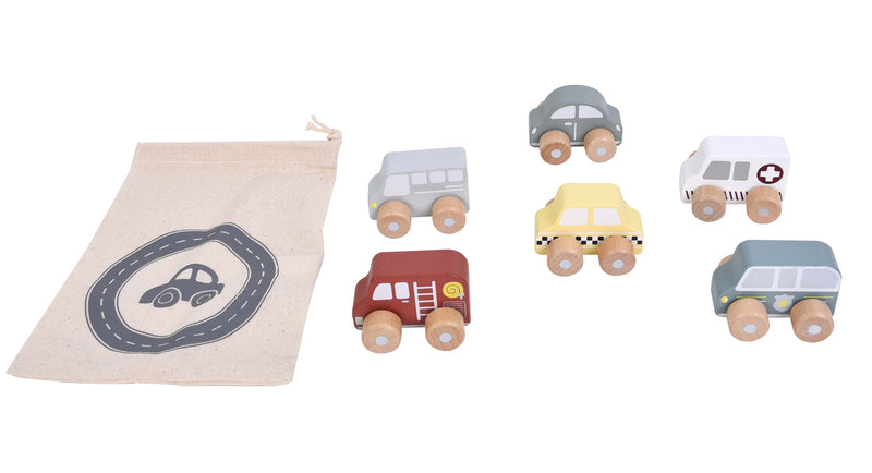 Zookabee Wooden Vehicle Car Set 6pc In a Carry Bag (7802055950491)