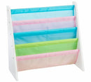 Book Storage Rack Organiser with Wooden Frame - Pastel