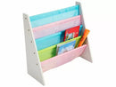 Book Storage Rack Organiser with Wooden Frame - Pastel