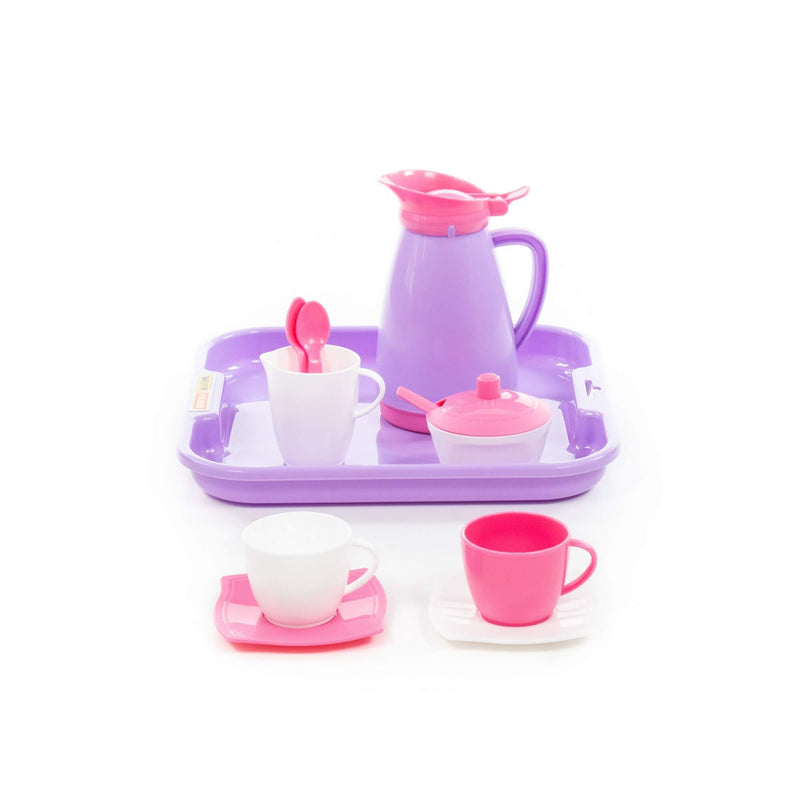 Polesie Pink Tea Coffee Set on Tray 12 Piece (7690929832091)