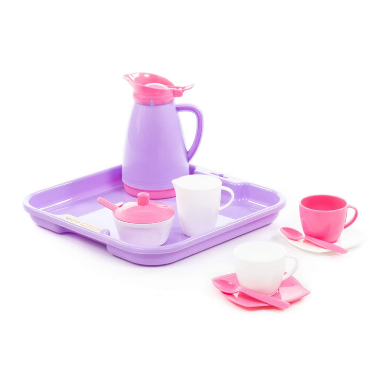 Polesie Pink Tea Coffee Set on Tray 12 Piece (7690929832091)