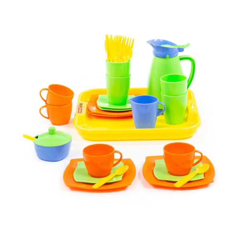 Polesie Kids Dinner and Tea/Coffee Set on Tray 34 Piece (7691512250523)