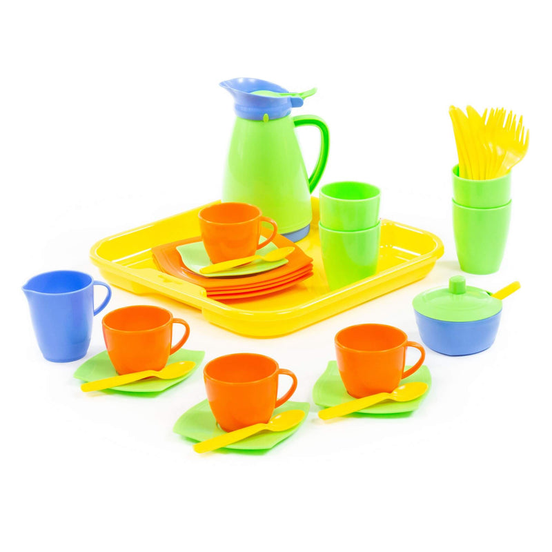 Polesie Kids Dinner and Tea/Coffee Set on Tray 34 Piece (7691512250523)