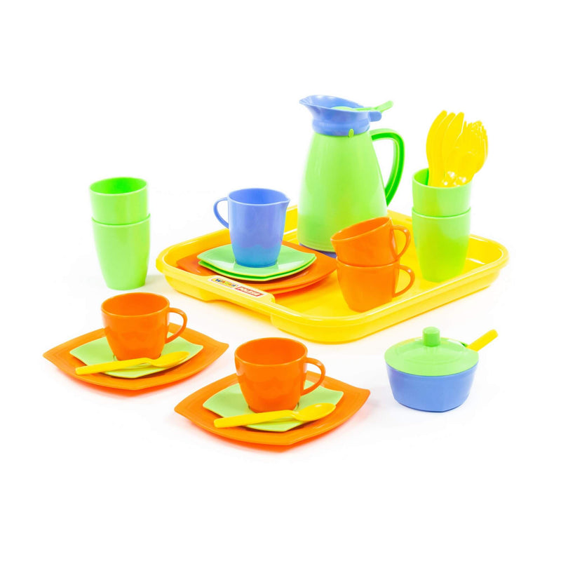 Polesie Kids Dinner and Tea/Coffee Set on Tray 34 Piece (7691512250523)