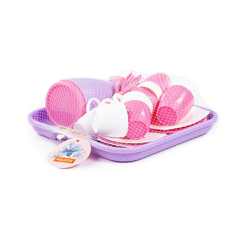 Polesie Pink Dinner and Tea/Coffee Set on Tray 34 Piece