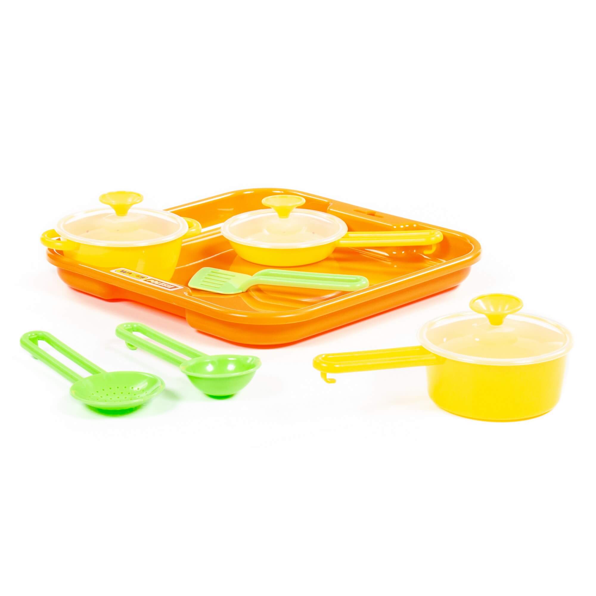 Polesie Kids Kitchen Pot and Pan Cooking Set on Tray 7 Piece