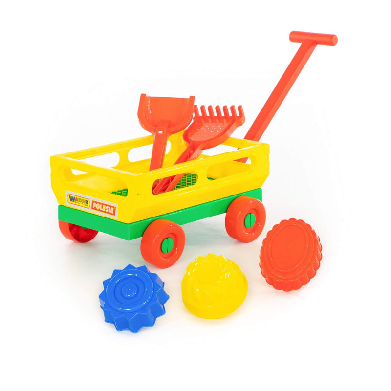 Polesie Pull Along Wagon for Beach Sand and Water Play 6 Piece