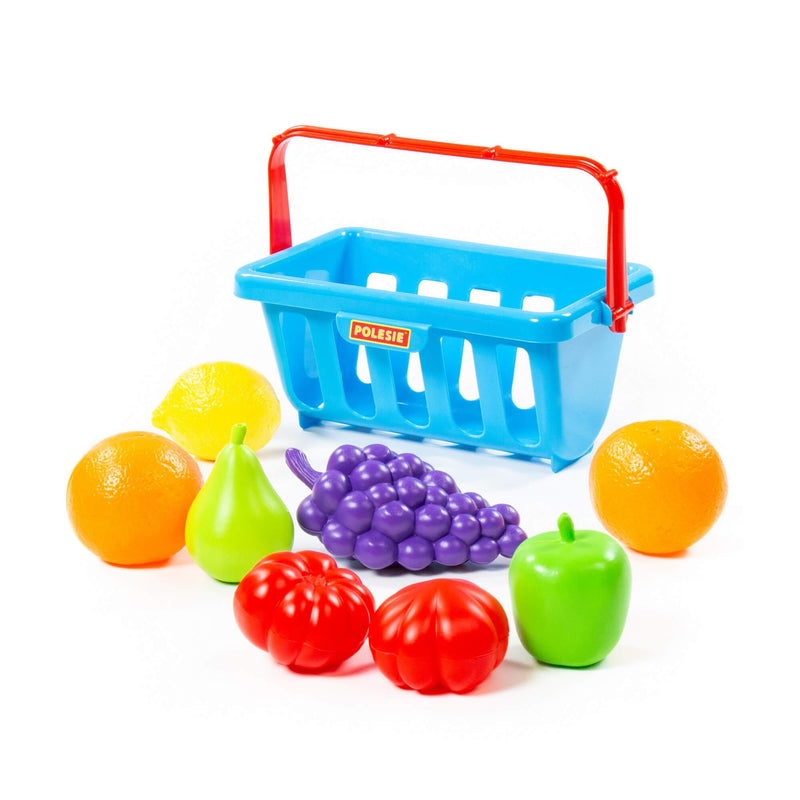 Polesie Plastic Fruit in a Basket Playset 9 Piece (7699308871835)