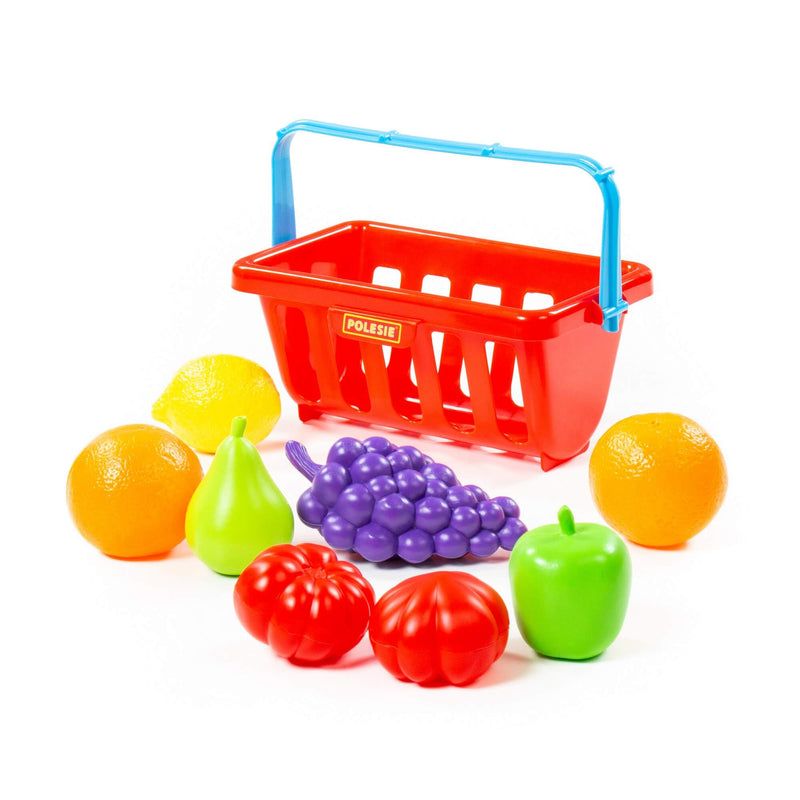 Polesie Plastic Fruit in a Basket Playset 9 Piece