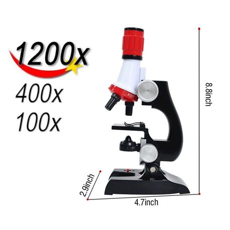 Microscope With LED 100X 400X & 1200X Science Toy