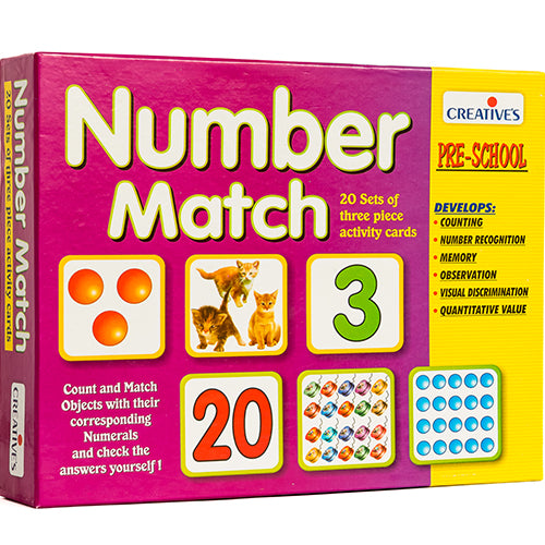 Creatives - Number Match (Count And Match With 20 Sets Of 3Pc Activity Cards)