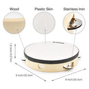 8" 20cm Classic Wooden Tambourine Music Instrument - Each