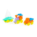 Polesie Construction Set - Boat, Car and Train Set 23pc (7700076003483)