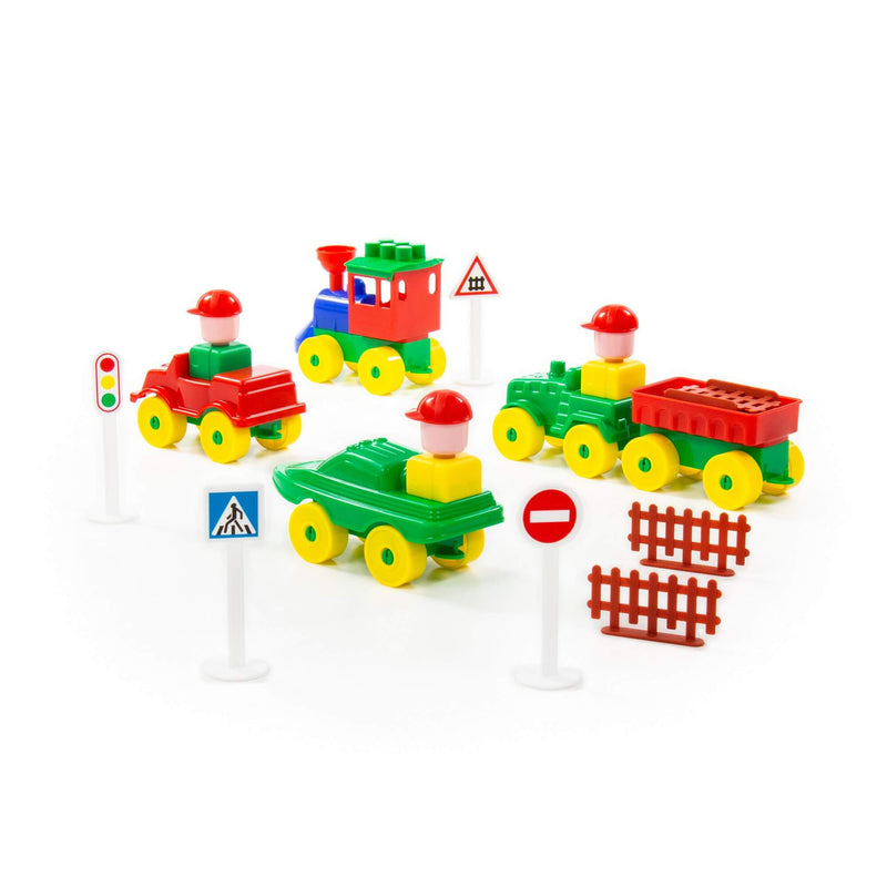 Polesie Construction Building Set with Vehicles 54 Piece (7699736658075)