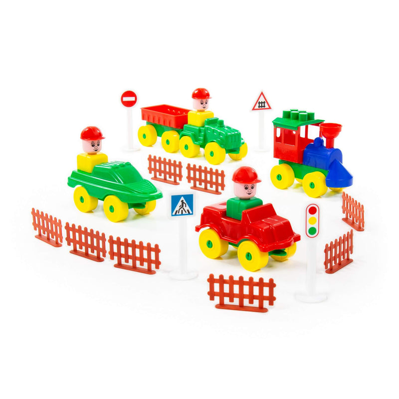 Polesie Construction Building Set with Vehicles 54 Piece (7699736658075)