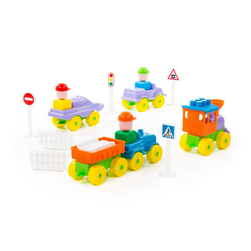 Polesie Construction Building Set with Vehicles 54 Piece (7699736658075)