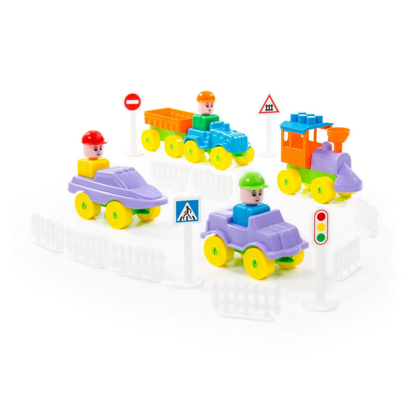 Polesie Construction Building Set with Vehicles 54 Piece (7699736658075)