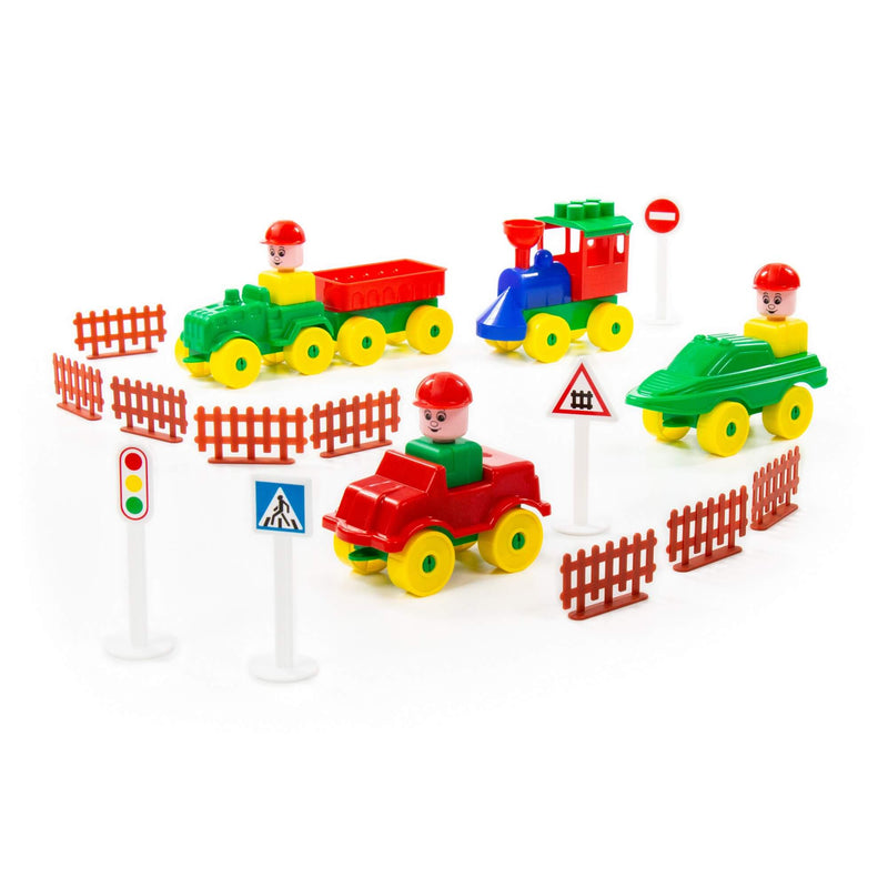 Polesie Construction Building Set with Vehicles 54 Piece (7699736658075)