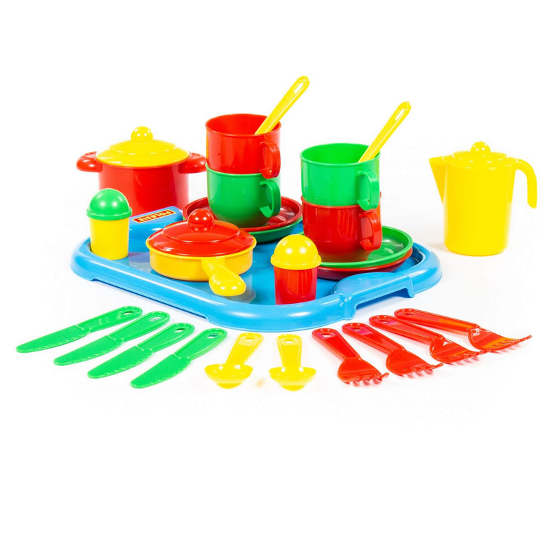 Polesie Toy Cooking Pot and Tea Set on Tray (7700999209115)