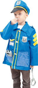 Policeman-Police Officer Costume Set With Accessories - Deluxe - Light Blue