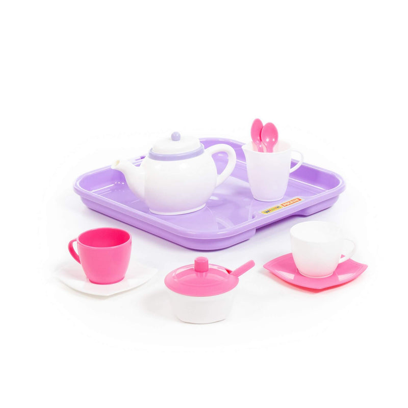 Polesie Toy Pink Tea Set on Tray 13 Piece (7705285820571)