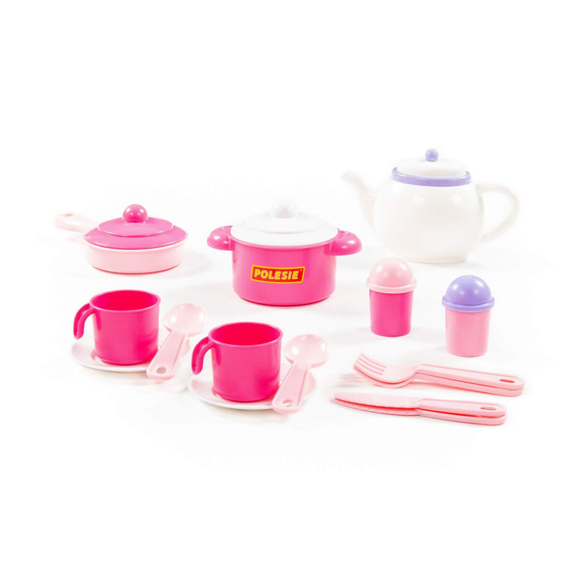 Polesie Pink Kitchen Pots and Tea Set 18 Piece (7705301057691)