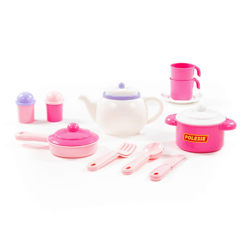 Polesie Pink Kitchen Pots and Tea Set 18 Piece (7705301057691)