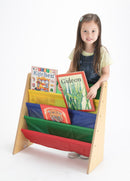 Book Rack Storage Organiser With Wooden Frame - Colourful