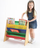 Book Rack Storage Organiser With Wooden Frame - Colourful