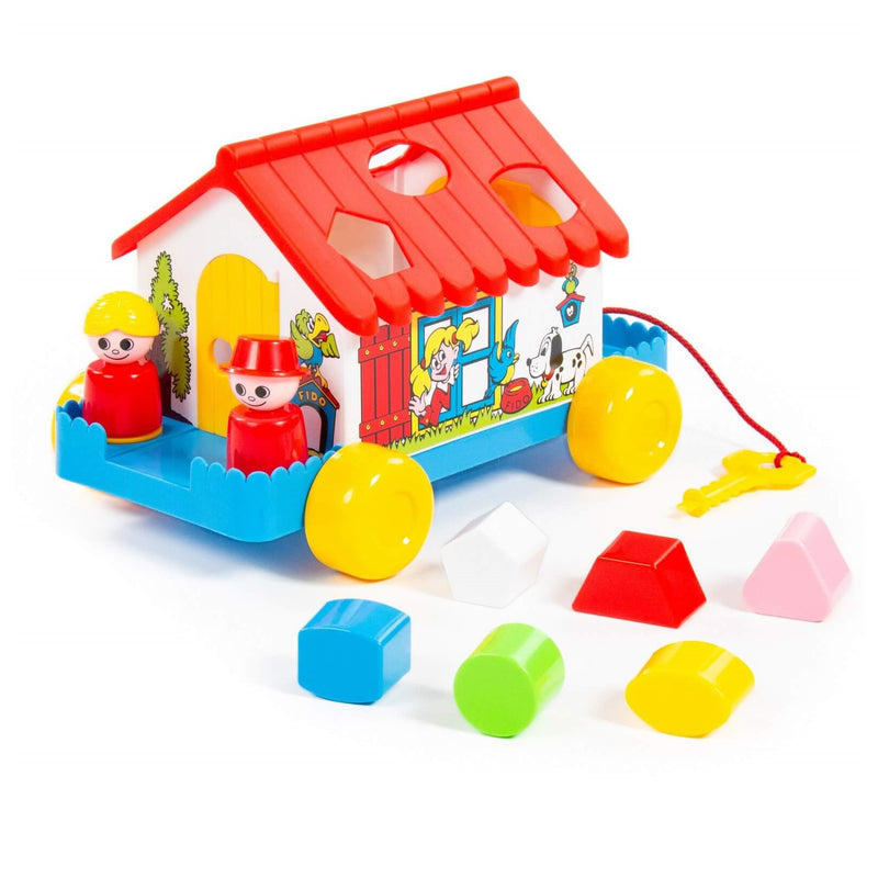 Polesie Shape Sorting House Pull Along - with key (7690180231323)