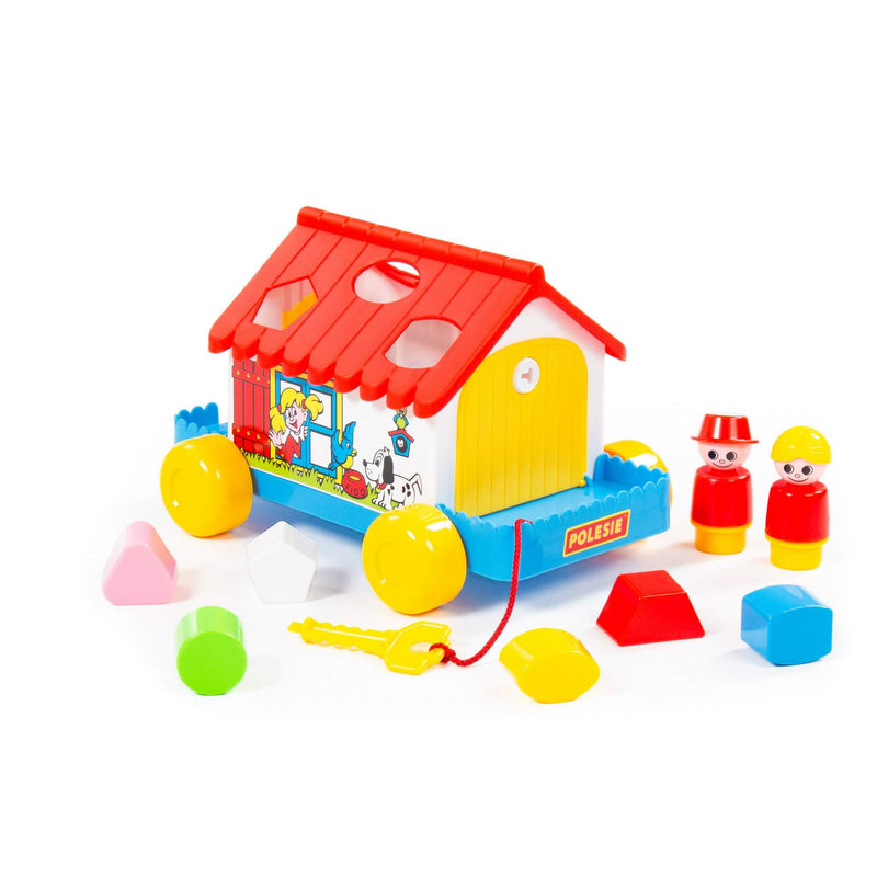 Polesie Shape Sorting House Pull Along - with key (7690180231323)