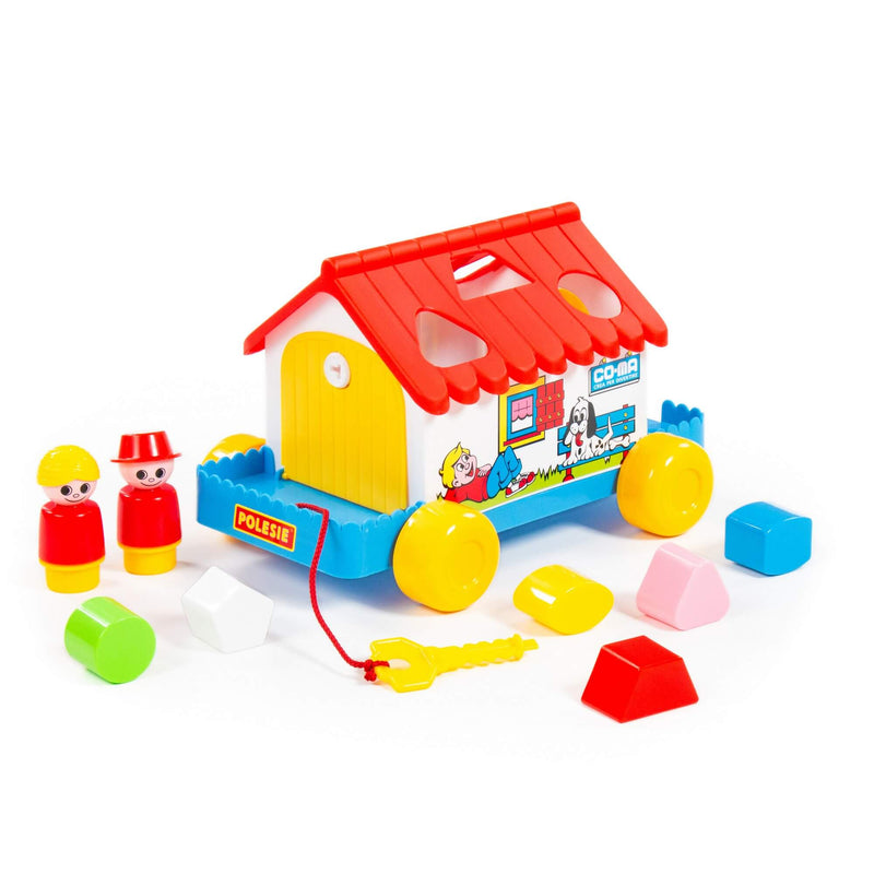 Polesie Shape Sorting House Pull Along - with key (7690180231323)