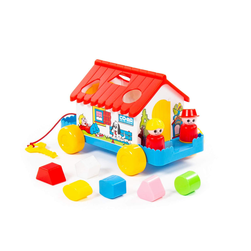 Polesie Shape Sorting House Pull Along - with key (7690180231323)